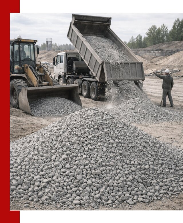 Доставка известнякового щебня фр. 5–20 в Ялуторовске