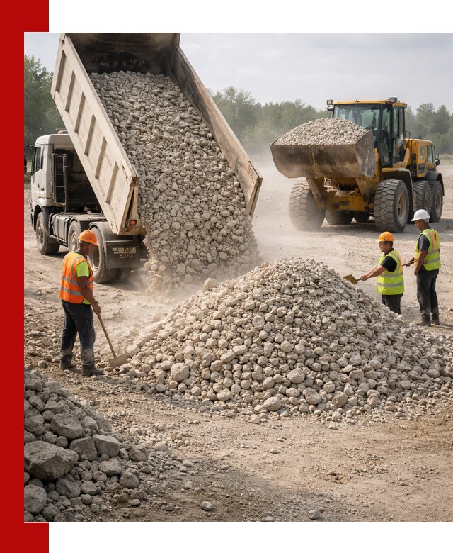 Доставка известнякового щебня фр. 40-70 в Ялуторовске