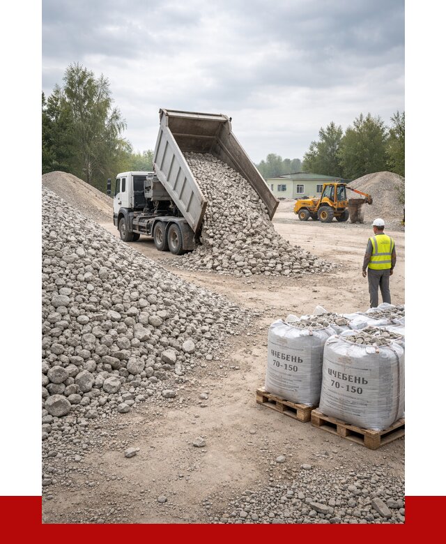 Известняковый щебень фракция 70-150 в Ялуторовске от 1291 р. | ПРОНЕРУДЛтр