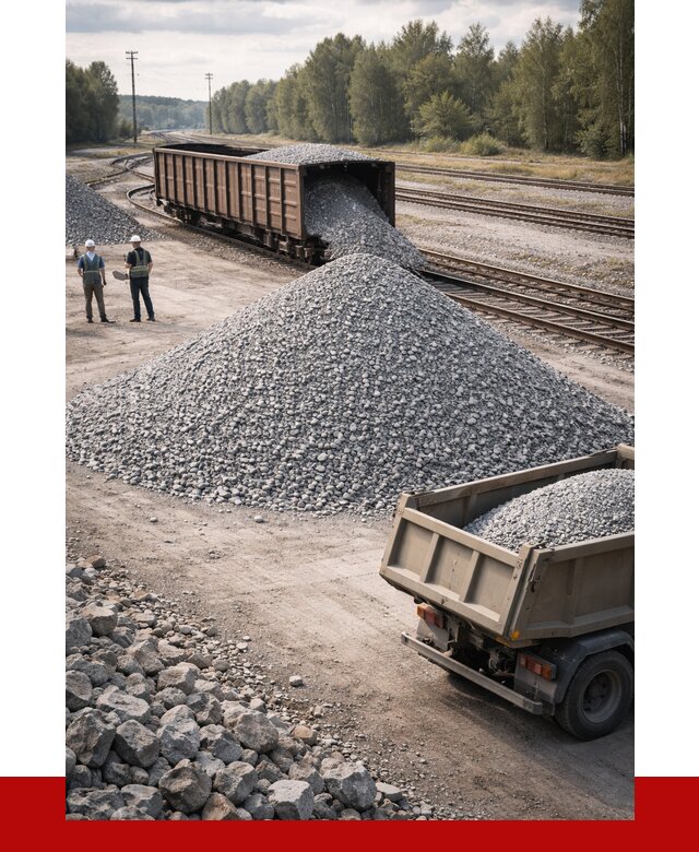 Железнодорожный щебень 20-60 в Ялуторовске от 1756 р. | ПРОНЕРУДЛтр