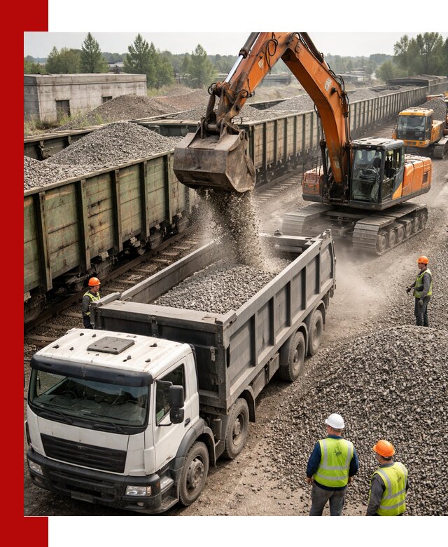 Железнодорожный щебень фракция 25–60 для поставок в Ялуторовске