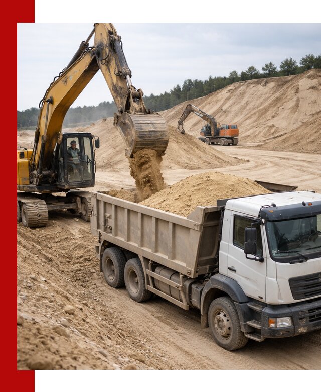 Доставка карьерного песка с самосвалами и разгрузкой в Ялуторовске