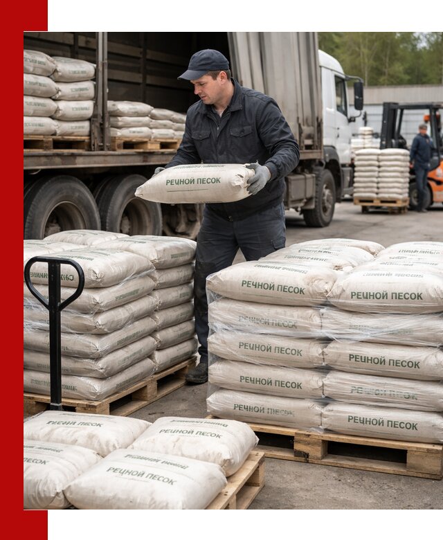 Речной песок в мешках с доставкой в Ялуторовске