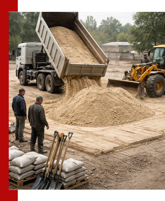 Доставка мытого песка в Ялуторовске с самосвалами по выгодной цене