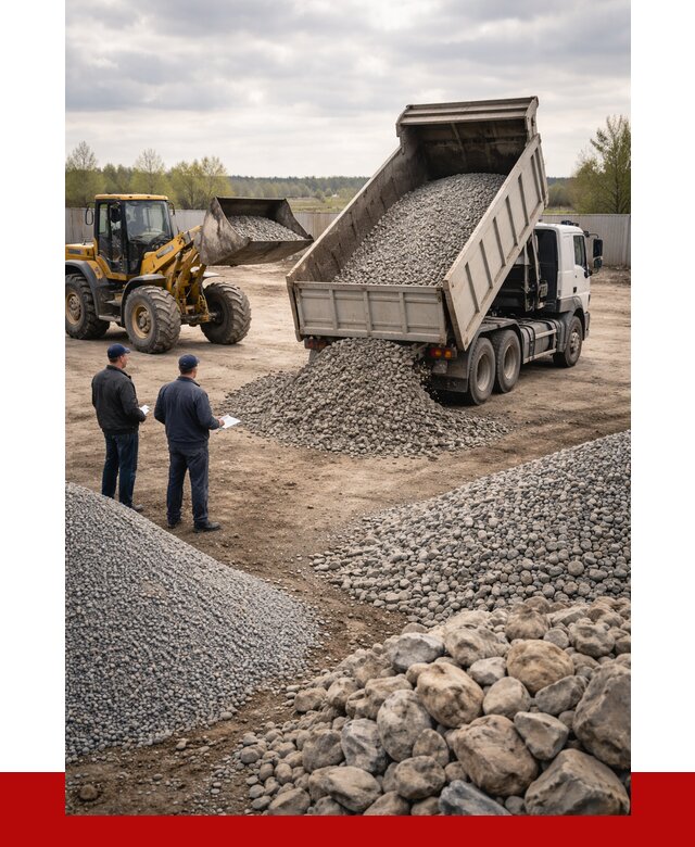 Гравий и камень с доставкой в Ялуторовске от 4338 р. - ПРОНЕРУДЛтр