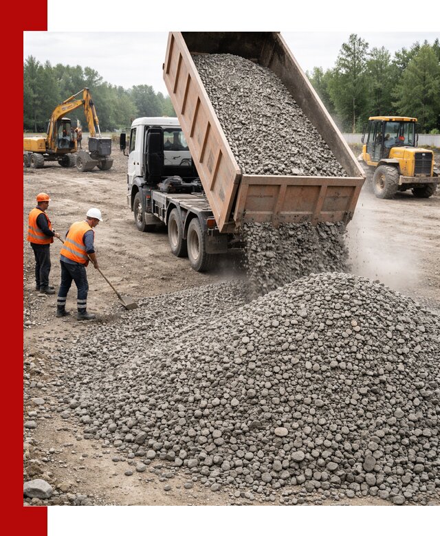 Доставка гравия фракции 40-70 в Ялуторовске оптом и в розницу