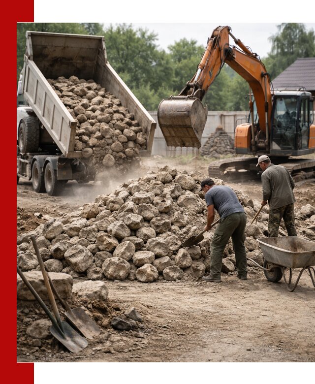 Доставка и разгрузка бутового камня в Ялуторовске