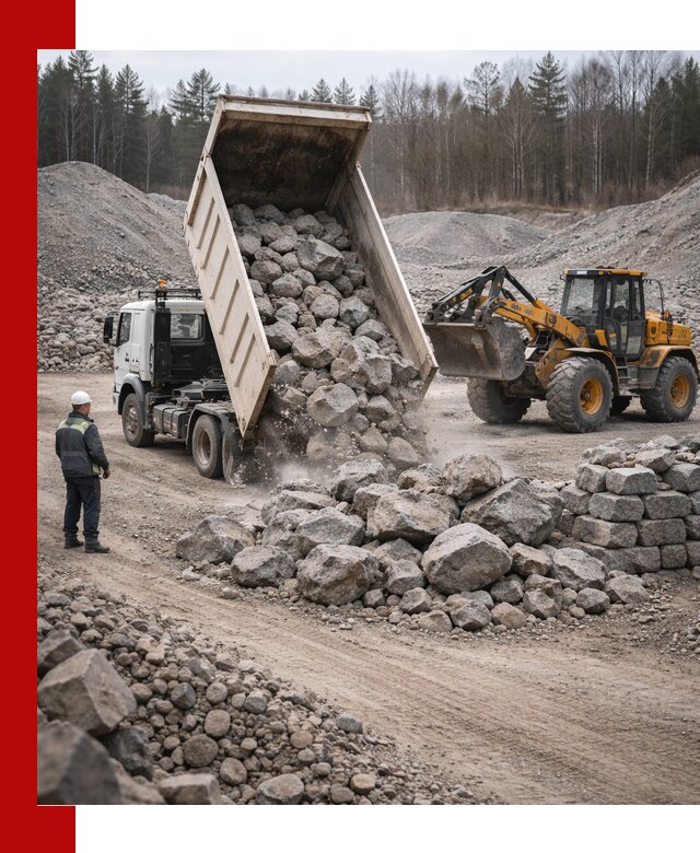 Доставка и продажа бутового гранитного камня в Ялуторовске