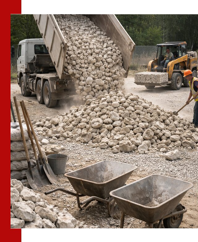 Доставка и продажа бутового известнякового камня в Ялуторовске