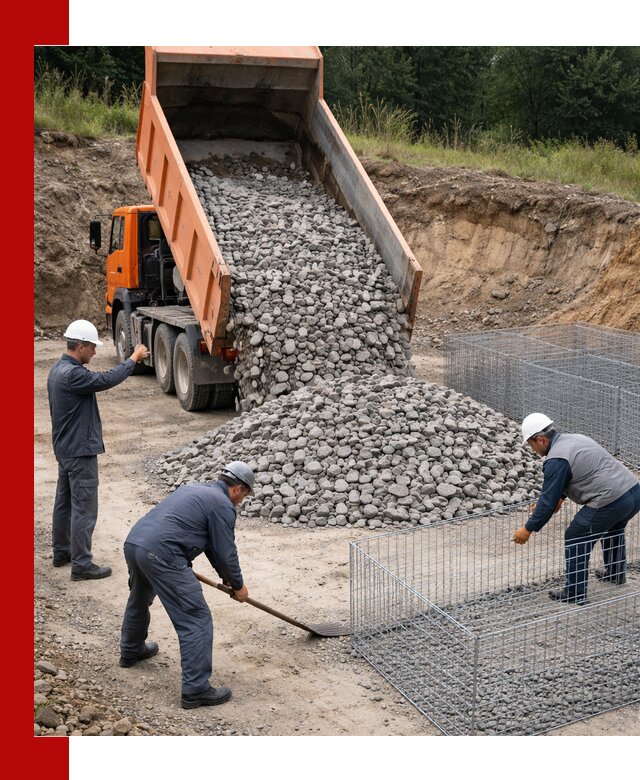 Камень для габионов с доставкой в Ялуторовске быстро и надёжно