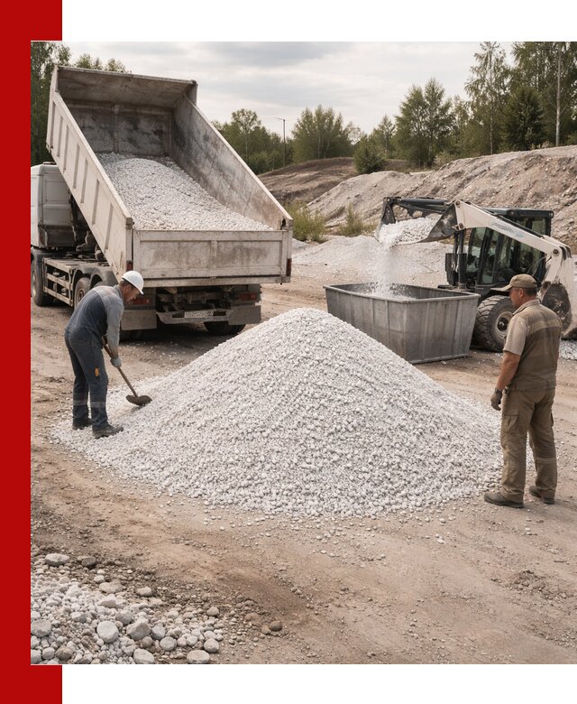 Доставка и продажа белой мраморной крошки в Ялуторовске