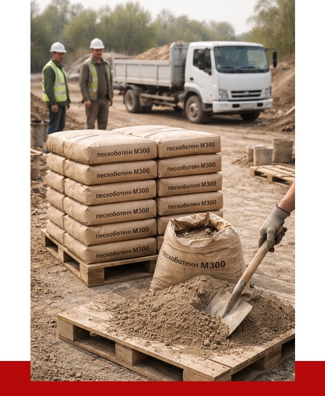 Пескобетон М300 в Ялуторовске с доставкой от 4803 р. за куб | ПРОНЕРУДЛтр