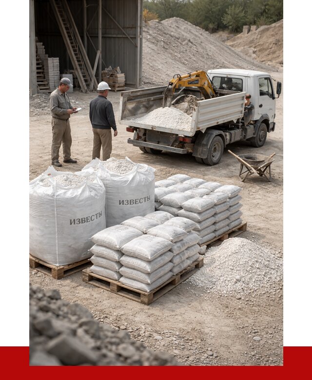 Известь строительная в Ялуторовске с доставкой от 4338 р. | ПРОНЕРУДЛтр