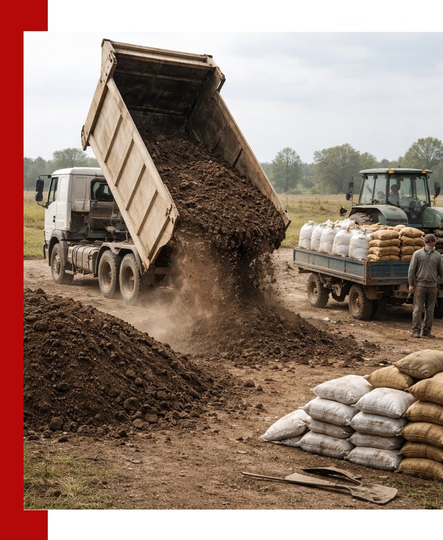 Доставка грунта и удобрений оптом в Ялуторовске для сельхоз и строительства