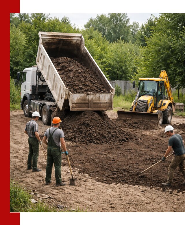 Доставка и укладка грунта для выравнивания участка в Ялуторовске