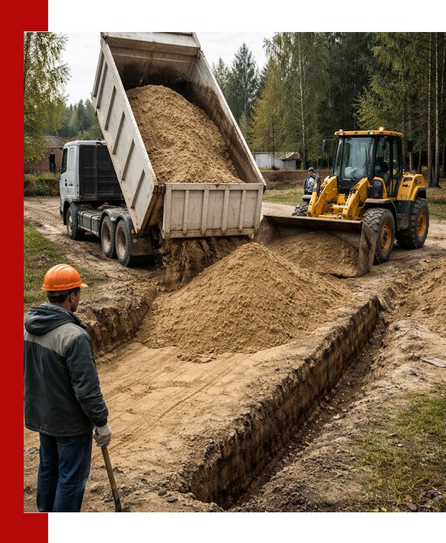 Доставка песчаного грунта в Ялуторовске для строительных работ