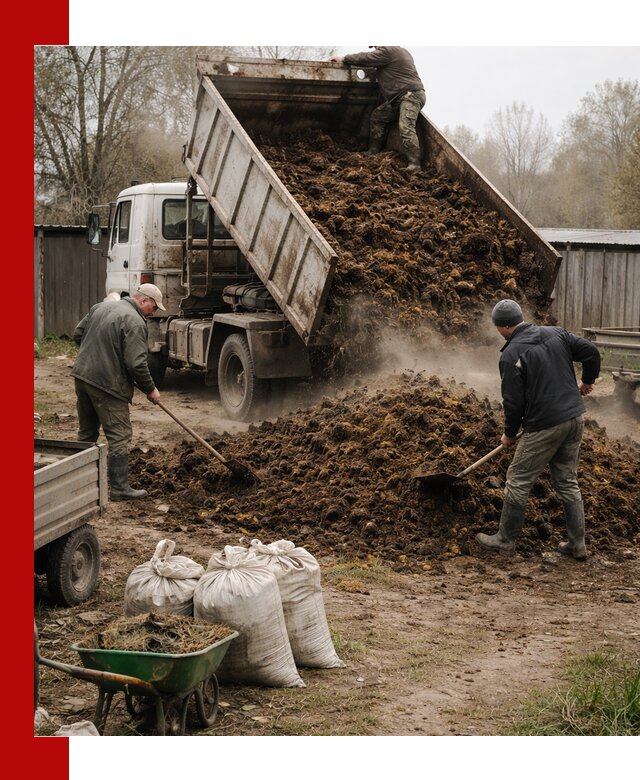 Доставка коровьего навоза самосвалом в Ялуторовске