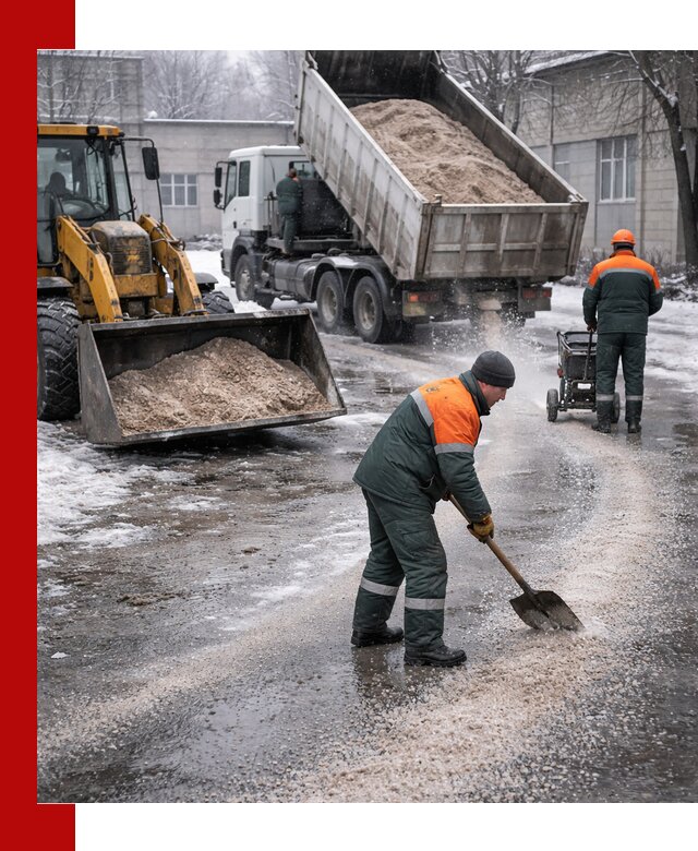 Реагент против гололеда с доставкой и нанесением в Ялуторовске