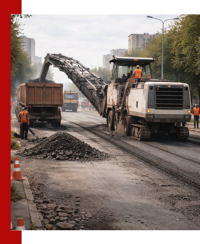 Фрезерованный асфальт в Ялуторовске — удаление и вывоз старого покрытия