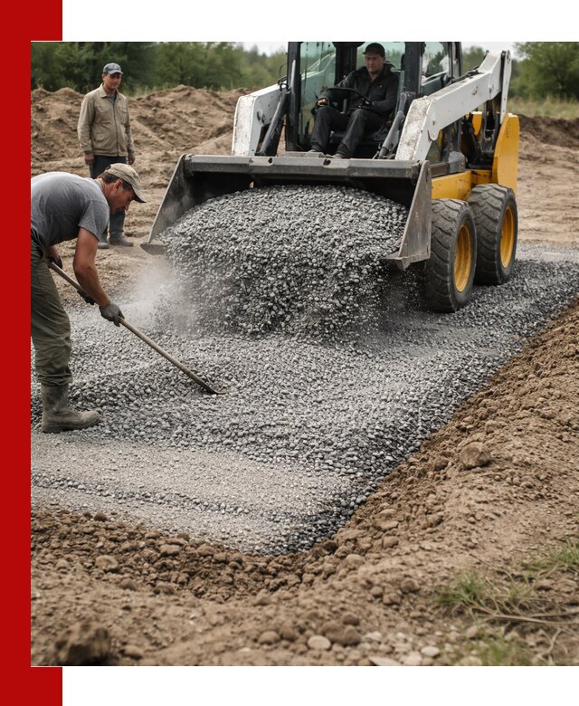 Устройство щебеночной подушки в Ялуторовске для дорог и фундаментов